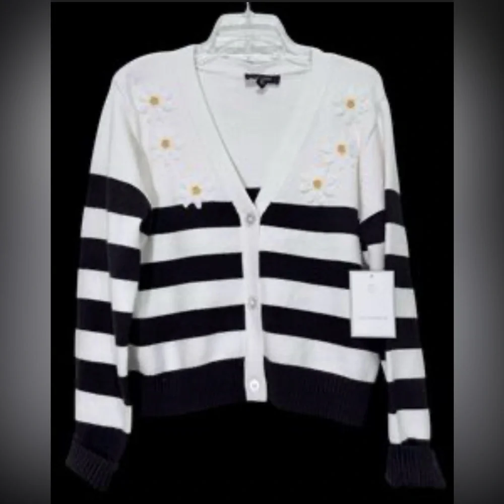 NWT Calligraphie by Anthropologie Cardigan Daisy 🌼 Women’s Sz M